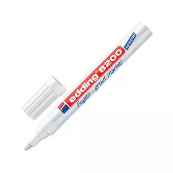 Маркер для затирки плиточных швов EDDING 8200, БЕЛЫЙ, 2-4 мм, запасные наконечники, E-8200/49