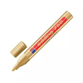 Маркер-краска лаковый EDDING 750, 2-4 мм, ЗОЛОТОЙ, круглый наконечник, алюминиевый корпус, E-750/53