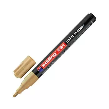 Маркер-краска лаковый EDDING 791, 1-2 мм, ЗОЛОТОЙ, круглый наконечник, пластиковый корпус, E-791/53