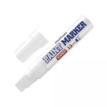 Маркер-краска лаковый MUNHWA Jumbo, БЕЛЫЙ, 15мм, нитро-основа, алюминиевый корпус, JPM15-05