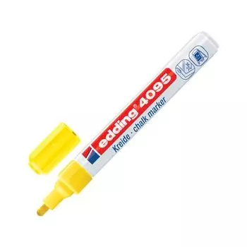 Маркер меловой EDDING 4095, 2-3 мм, ЖЕЛТЫЙ, сухостираемый, для гладких поверхностей, E-4095/65