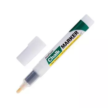 Маркер меловой MUNHWA Chalk Marker, 3 мм, БЕЛЫЙ, сухостираемый, для гладких поверхностей, CM-05