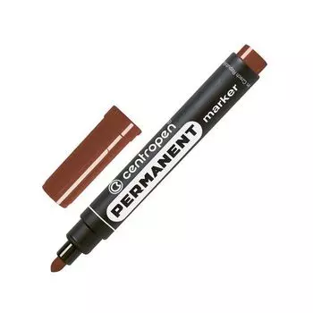 Маркер перманентный КОРИЧНЕВЫЙ CENTROPEN, круглый наконечник, 2,5 мм, 8566, 5 8566 0111 (10 шт.)