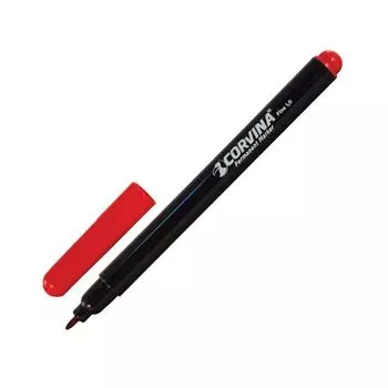 Маркер перманентный (нестираемый) CORVINA, тонкий наконечник 1 мм, КРАСНЫЙ, Италия, 42953/03 (24 шт.)