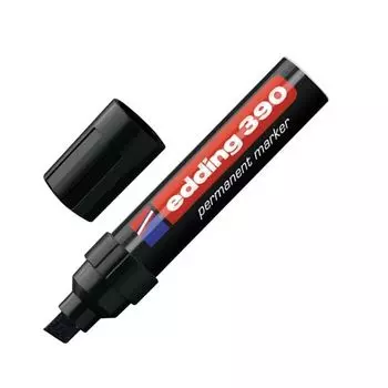 Маркер перманентный (нестираемый) EDDING 390, ЧЕРНЫЙ, скошенный наконечник, 4-12 мм, E-390/1