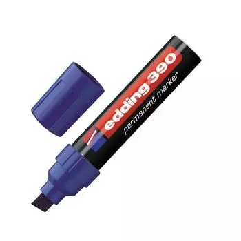 Маркер перманентный (нестираемый) EDDING 390, СИНИЙ, скошенный наконечник, 4-12 мм, E-390/3