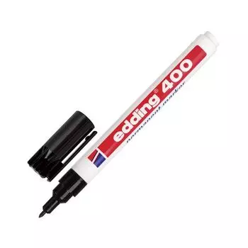 Маркер перманентный (нестираемый) EDDING 400, ЧЕРНЫЙ, ЗАПРАВЛЯЕМЫЙ, тонкий наконечник, 1 мм, E-400/1