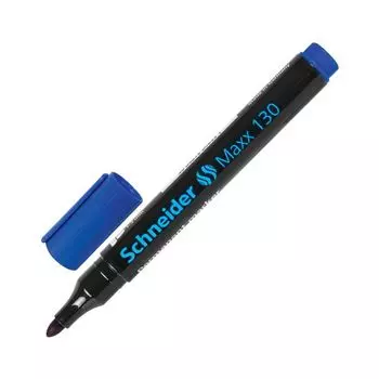 Маркер перманентный (нестираемый) SCHNEIDER (Германия) Maxx 130, СИНИЙ, скошенный наконечник, 1-3 мм, 113003, (10 шт.)