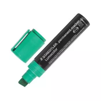Маркер перманентный (нестираемый) STAEDTLER (Германия) Lumocolor, ЗЕЛЕНЫЙ, скошенный наконечник, 2-12 мм, 388-5