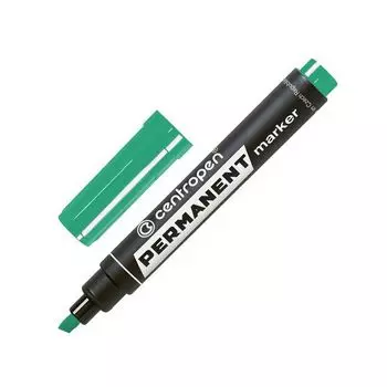 Маркер перманентный ЗЕЛЕНЫЙ CENTROPEN, скошенный наконечник, 1-4,6 мм, 8576, 5 8576 0110 (10 шт.)