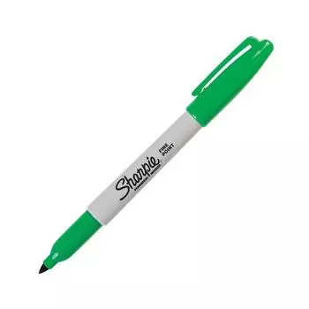 Маркер перманентный ЗЕЛЕНЫЙ SHARPIE "Fine", круглый наконечник, 1 мм, S0810960 (12 шт.)