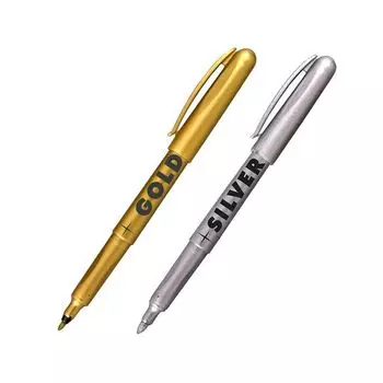 Маркеры для декорирования 2 ЦВЕТА CENTROPEN, СЕРЕБРЯНЫЙ/ЗОЛОТОЙ, круглые, 1,5-3 мм, 6 2690 0201