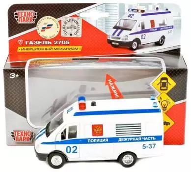 Машина "Газель Полиция" металлическая инерционная,свет,звук 144740, Технопарк СТ-1276-16