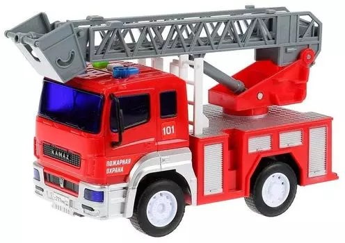 Машина на бат свет+звук "КАМАЗ ПОЖАРНАЯ МАШИНА" 17см, пласт KAM-17PL-FIR