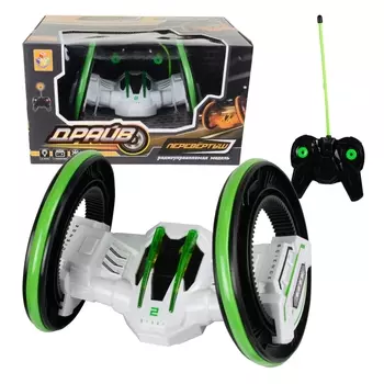 Машина-перевёртыш двухколёсная 1TOY Драйв "Трюковая" на р/у, Аккум. 4.8V, белый