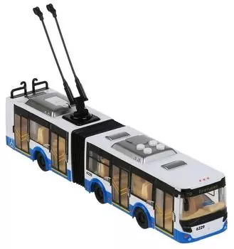 Машина пластик свет-звук ГОРОДСКОЙ ТРОЛЛЕЙБУС 32 см, ТRОLLRUВ-30РL-ВUWН
