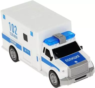 Машина пластик свет-звук ПОЛИЦИЯ 20 см, двери, инерц, бел, А1117-4R