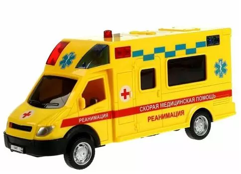 Машина пластик свет-звук РЕАНИМАЦИЯ 18,5 см, инерция АВ168860-R