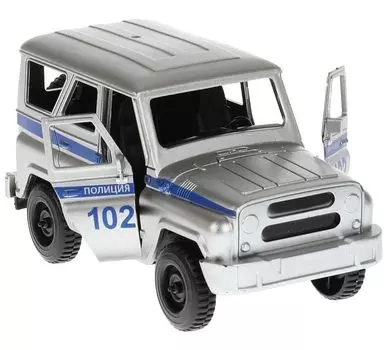 Машина пластик УАЗ ХАНТЕР ПОЛИЦИЯ длина 14,5 см, двери 2004А027-R