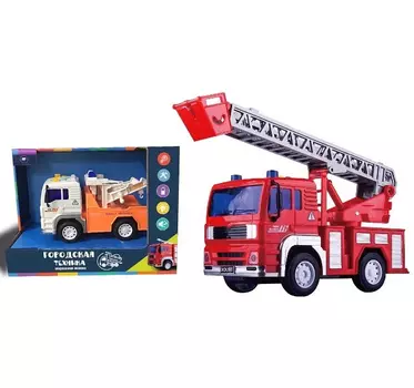 Машина пожарная Городская техника на бат.(свет, звук) в кор. ZYF-0103-1