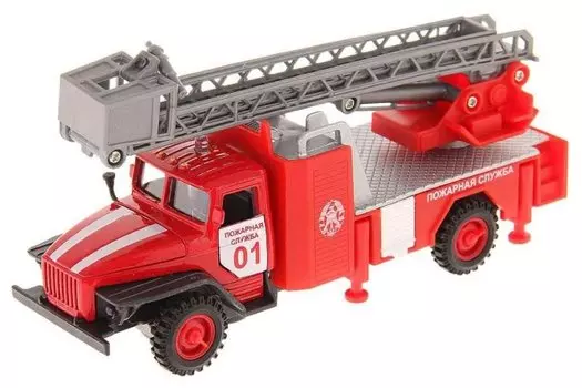 Машина "Урал Пожарка" металлическая инерционная,свет,звук, СТ10-100-1