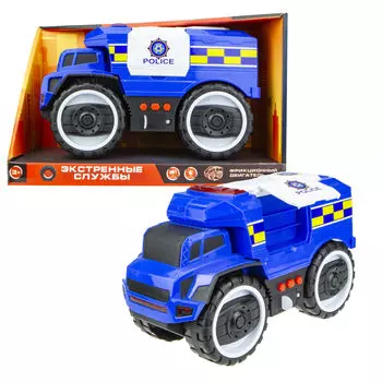 Машинка 1TOY "Экстренные службы" грузовик полиция фрикционный.