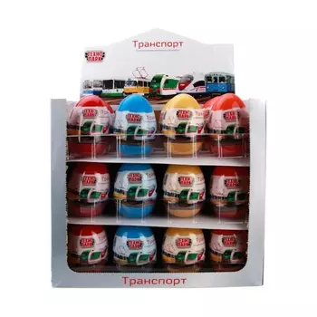 Машинка "Городской транспорт" 7,5 см в яйце в ассортименте металлическая, Технопарк SB-15-28