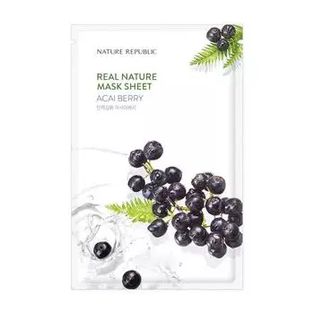 Маска для лица листовая Nature Republic Real Nature Acai Berry Mask Sheet 23 г