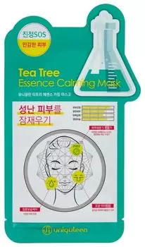 Маска для лица тканевая чайное дерево Mijin Cosmetics Uniquleen Tea Tree Essence Calming Mask 26 г