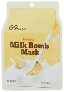 Маска для лица тканевая G9SKIN Milk Bomb Mask Banana 21мл