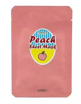 Маска для лица тканевая йогуртная A'PIEU Peach &amp; Yogurt Sheet Mask 23гр