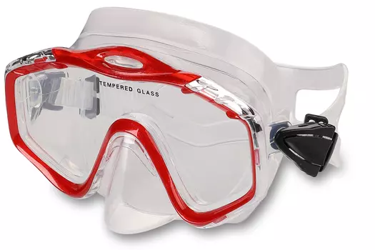 Маска для плавания INDIGO CROW взрослая, IN055, Красный,