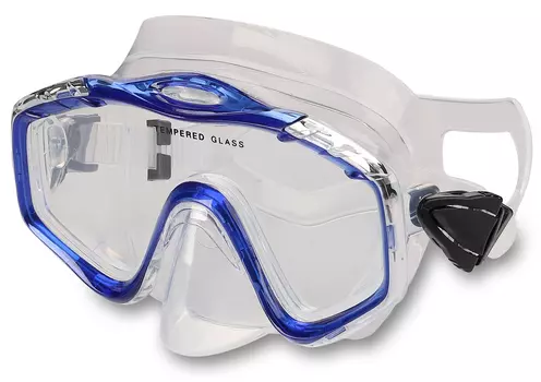 Маска для плавания INDIGO CROW взрослая, IN055, Синий,