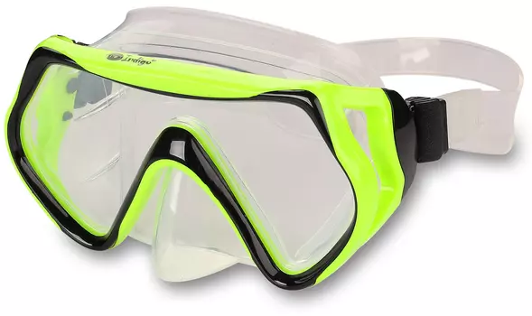 Маска для плавания INDIGO TUNA взрослая, IN056, Зеленый,