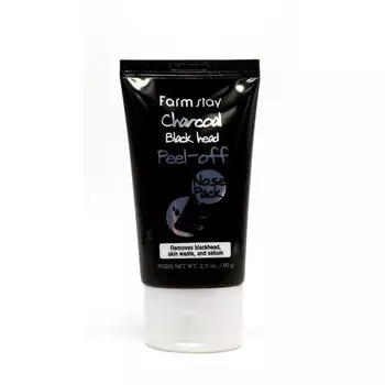 Маска-пленка с углем для носа FarmStay Charcoal Black Head Peel-off Nose Pack, 60гр