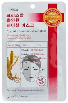 Маска тканевая c красным женьшенем Mijin Cosmetics Junico Crystal All-in-one Facial Mask Red Ginseng 25 г