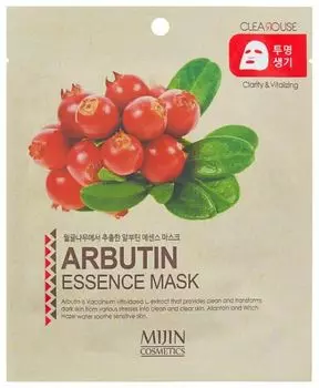 Маска тканевая для лица c арбутином Mijin Cosmetics Arbutin Essence Mask 25 г