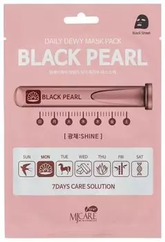 Маска тканевая для лица Mijin Cosmetics Mj Care Daily Dew Mask Pack Black Pearl 25 г