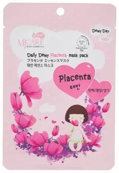 Маска тканевая для лица с плацентой Mijin Cosmetics MJ Care Daily Dewy Placenta Mask Pack 25 г