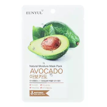 Маска тканевая с экстрактом авокадо Eunyul Natural Mosture Mask Pack Avocado, 22ml