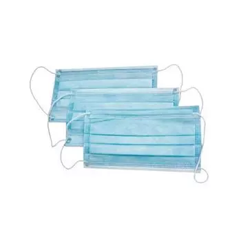 Маска трехслойная защитная на резинке (25 шт)
