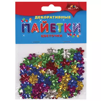 Материалы для творчества АППЛИКА Декоративные пайетки, цветочки, С2896, (6 шт.)