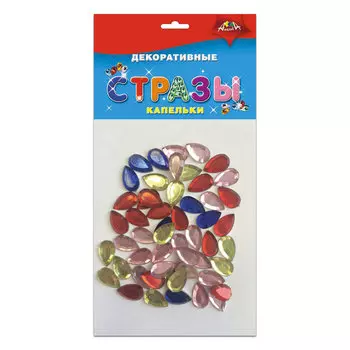 Материалы для творчества АППЛИКА Декоративные стразы, капельки, С3077, (6 шт.)