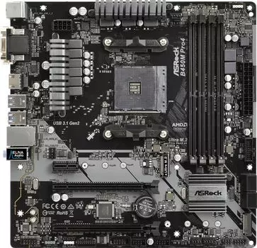 Материнская плата ASRock B450M PRO4 Socket AM4