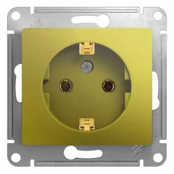 Механизм розетки 1-м Glossa 16А 250В с заземл. фисташк. SchE GSL001043