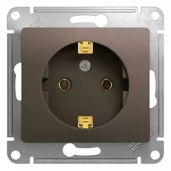 Механизм розетки 1-м Glossa с заземл. шоколад SchE GSL000843