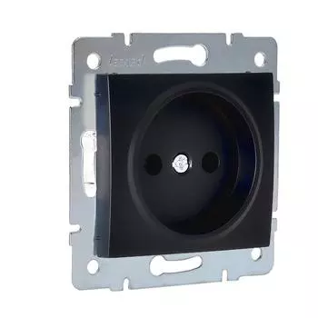 Механизм розетки 1-м СП KARINA 16А IP20 без заземл. термопласт черн. бархат LEZARD 707-4288-121B