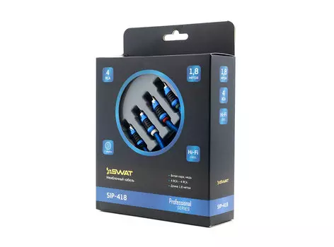 Межблочный кабель SWAT SIP-418, 4RCA-4RCA, 1.8 метра