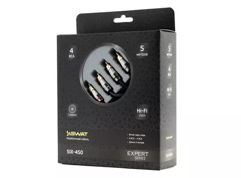 Межблочный кабель SWAT SIX-450, 4RCA-4RCA, 5 метров