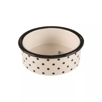 Миска для кошек TRIXIE 25120 керамическая 0,3 л ф 12 см, белый/черный